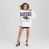 Baltimore Ravens Gameday Couture Women's Sunday Drives Oversized Crewneck Pullover Sweatshirt – White discount