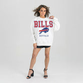 Buffalo Bills Gameday Couture Women's Sunday Drives Oversized Crewneck Pullover Sweatshirt – White discount