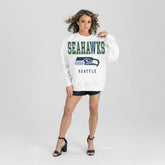 Seattle Seahawks Gameday Couture Women's Sunday Drives Oversized Crewneck Pullover Sweatshirt – White outlet