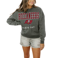 Tampa Bay Buccaneers Gameday Couture Women's Oversized Bring The Energy Pullover Sweatshirt – Charcoal outlet