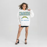 Los Angeles Chargers Gameday Couture Women's Sunday Drives Oversized Crewneck Pullover Sweatshirt – White discount