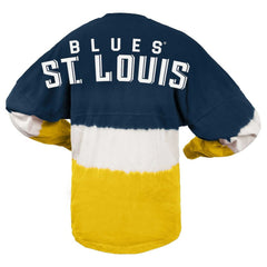 St. Louis Blues Fanatics Women's Ombre Long Sleeve T-Shirt Navy/Gold