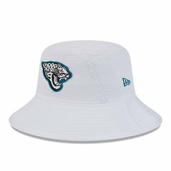Jacksonville Jaguars New Era 2024 NFL Training Camp Stretch Bucket Hat - White sale