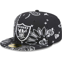 Las Vegas Raiders New Era Paisley 59FIFTY Fitted Hat - Black cheap