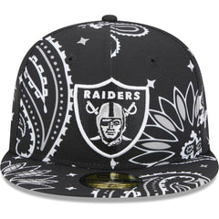 Las Vegas Raiders New Era Paisley 59FIFTY Fitted Hat - Black cheap