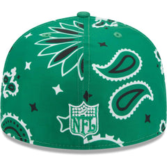 Philadelphia Eagles New Era Throwback Paisley 59FIFTY Fitted Hat - Kelly Green discount