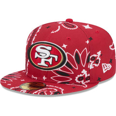 San Francisco 49ers New Era Paisley 59FIFTY Fitted Hat - Scarlet sale