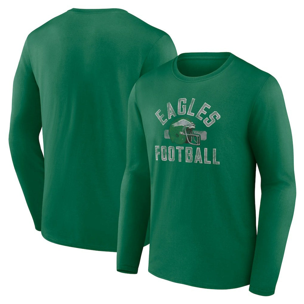 Philadelphia Eagles Gridiron Classics Retro Block Long Sleeve T-Shirt - Kelly Green on sale