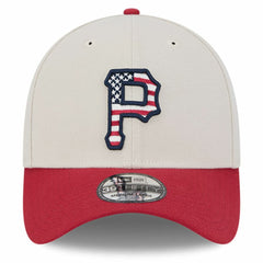 Pittsburgh Pirates 2024 Fourth of July 39THIRTY Flex Hat - Khaki/Red | New Era