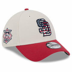 San Diego Padres 2024 Fourth of July 39THIRTY Flex Hat - Khaki/Red | New Era