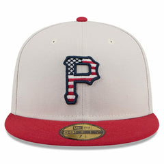 Pittsburgh Pirates 2024 Fourth of July 59FIFTY Fitted Hat - Khaki/Red | New Era