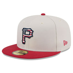Pittsburgh Pirates 2024 Fourth of July 59FIFTY Fitted Hat - Khaki/Red | New Era