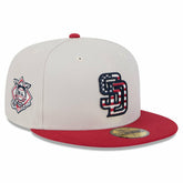 San Diego Padres 2024 Fourth of July 59FIFTY Fitted Hat - Khaki/Red | New Era