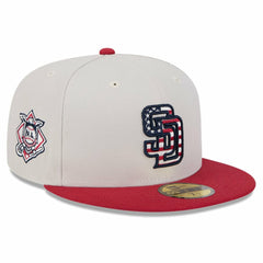 San Diego Padres 2024 Fourth of July 59FIFTY Fitted Hat - Khaki/Red | New Era