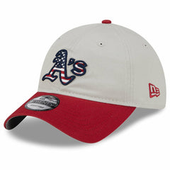 Athletics 2024 Fourth of July 9TWENTY Adjustable Hat - Khaki/Red | New Era