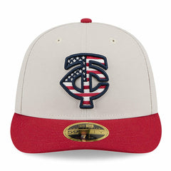 Minnesota Twins 2024 Fourth of July Low Profile 59FIFTY Fitted Hat - Khaki/Red | New Era
