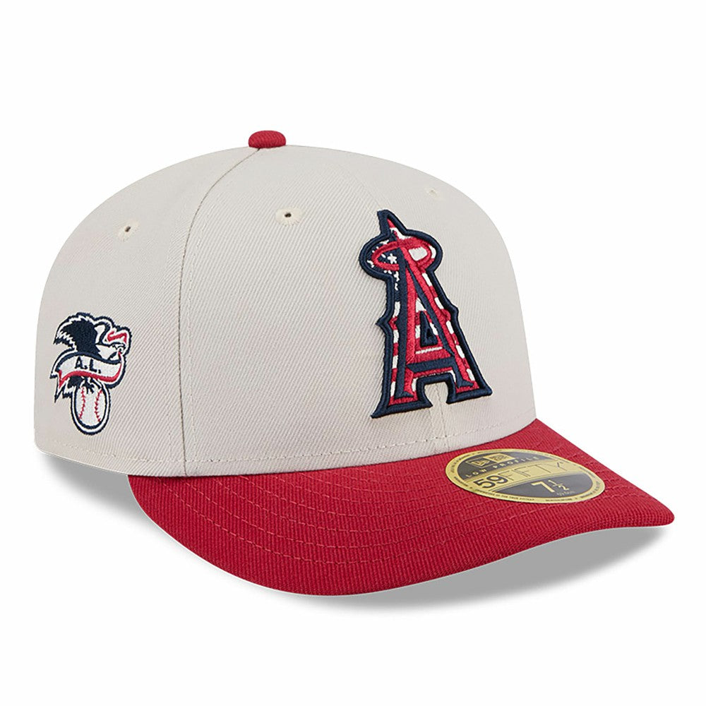 Los Angeles Angels 2024 Fourth of July Low Profile 59FIFTY Fitted Hat - Khaki/Red | New Era