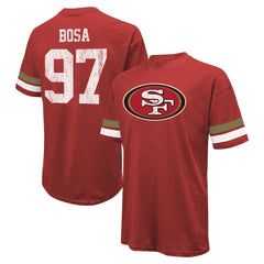 Nick Bosa San Francisco 49ers Majestic Threads Name & Number Oversized Fit T-Shirt - Scarlet cheap