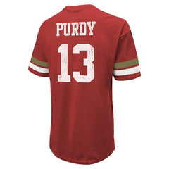 Brock Purdy San Francisco 49ers Majestic Threads Name & Number Oversize Fit T-Shirt - Scarlet on sale