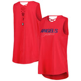 Los Angeles Angels DKNY Sport Women's Claire Fashion Tri-Blend Tank Top - Red