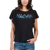 Miami Marlins G-III 4Her by Carl Banks Women's Crowd Wave T-Shirt - Black