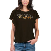 San Diego Padres G-III 4Her by Carl Banks Women's Crowd Wave T-Shirt - Brown