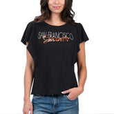San Francisco Giants G-III 4Her by Carl Banks Women's Crowd Wave T-Shirt - Black