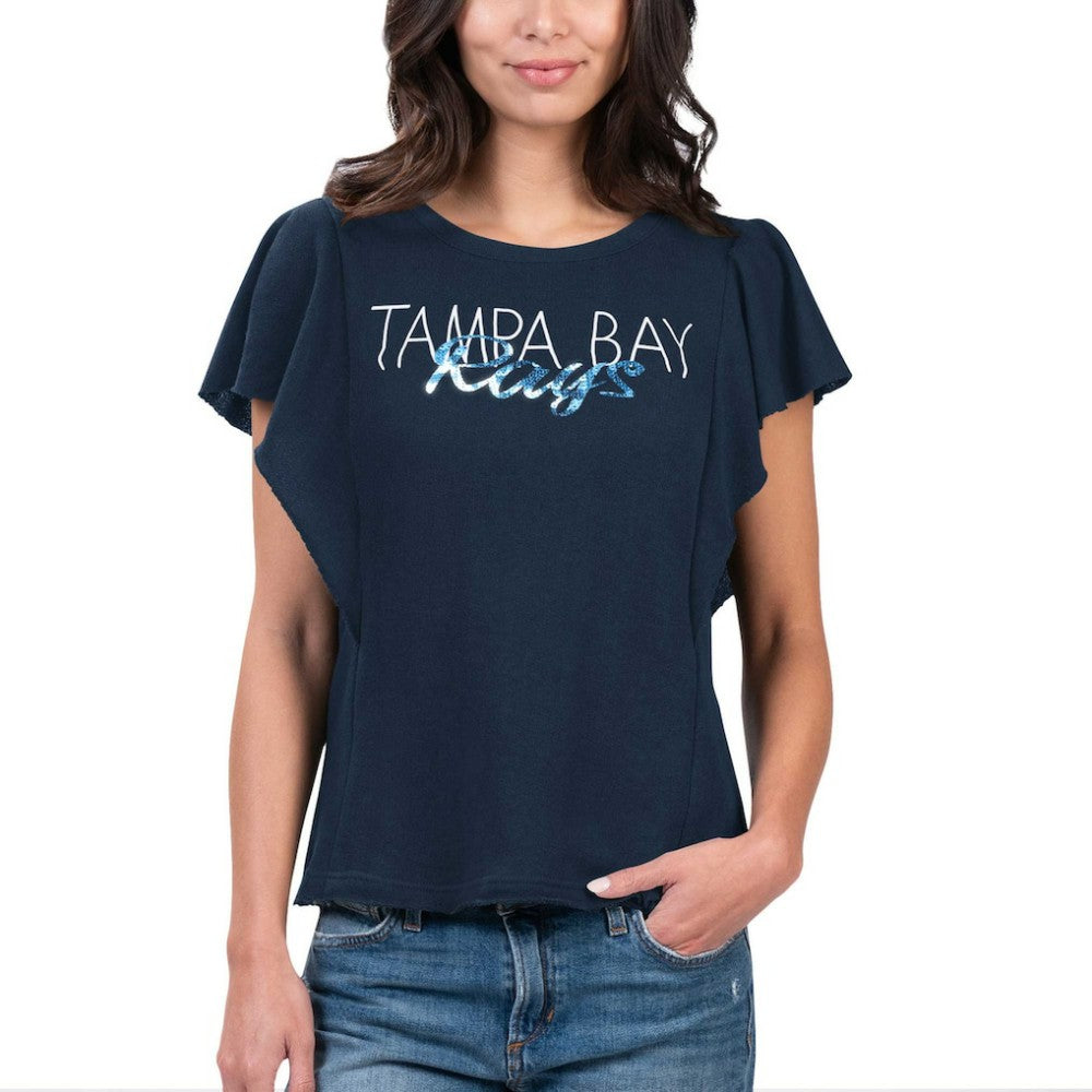 Tampa Bay Rays G-III 4Her by Carl Banks Women's Crowd Wave T-Shirt - Navy