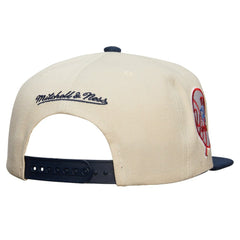 New York Yankees Cooperstown Collection Speed Zone Snapback Hat - Cream | Mitchell & Ness