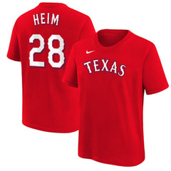 Jonah Heim Texas Rangers Youth Name & Number T-Shirt - Red | Nike