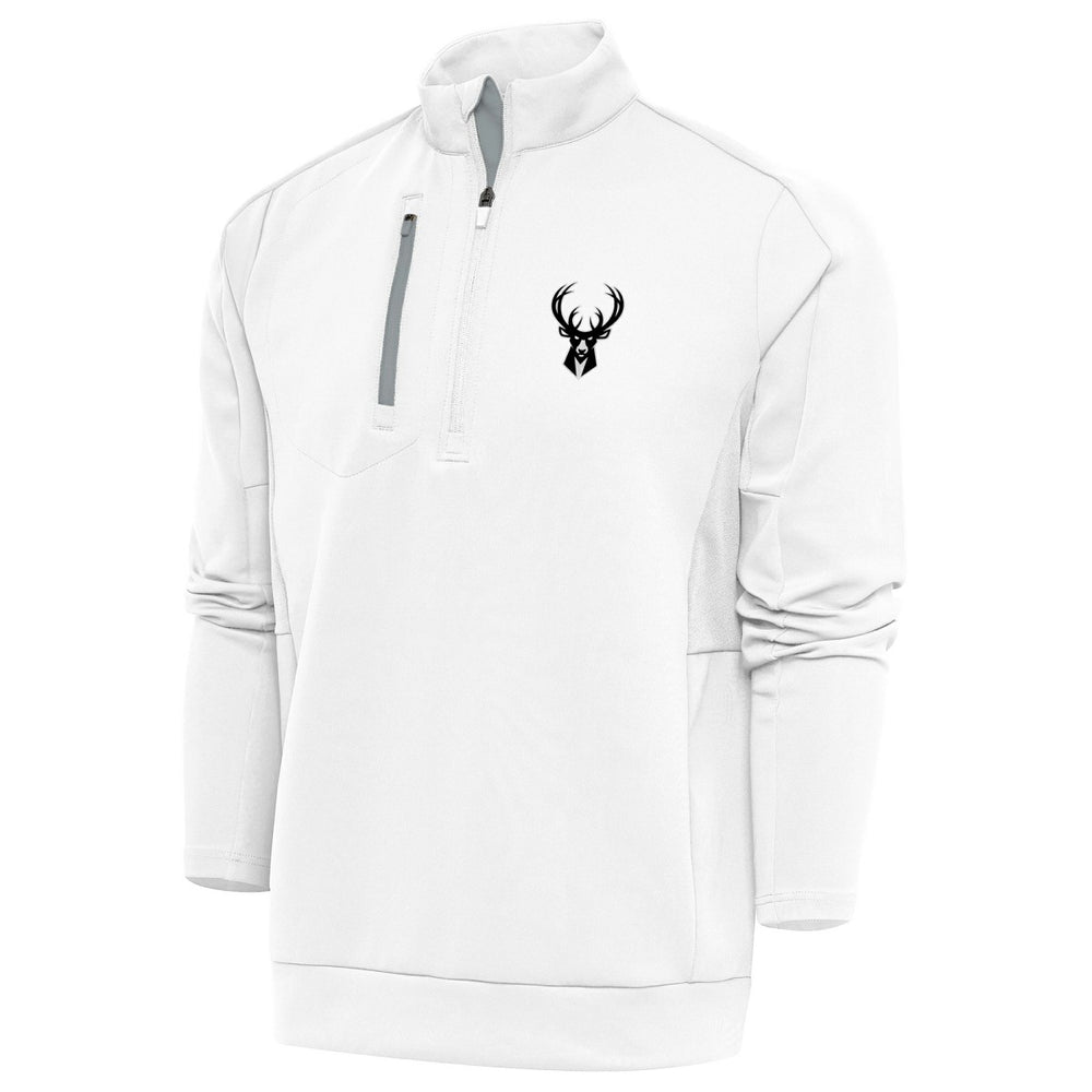 Milwaukee Bucks Antigua Metallic Logo Generation Quarter-Zip Top - White shop