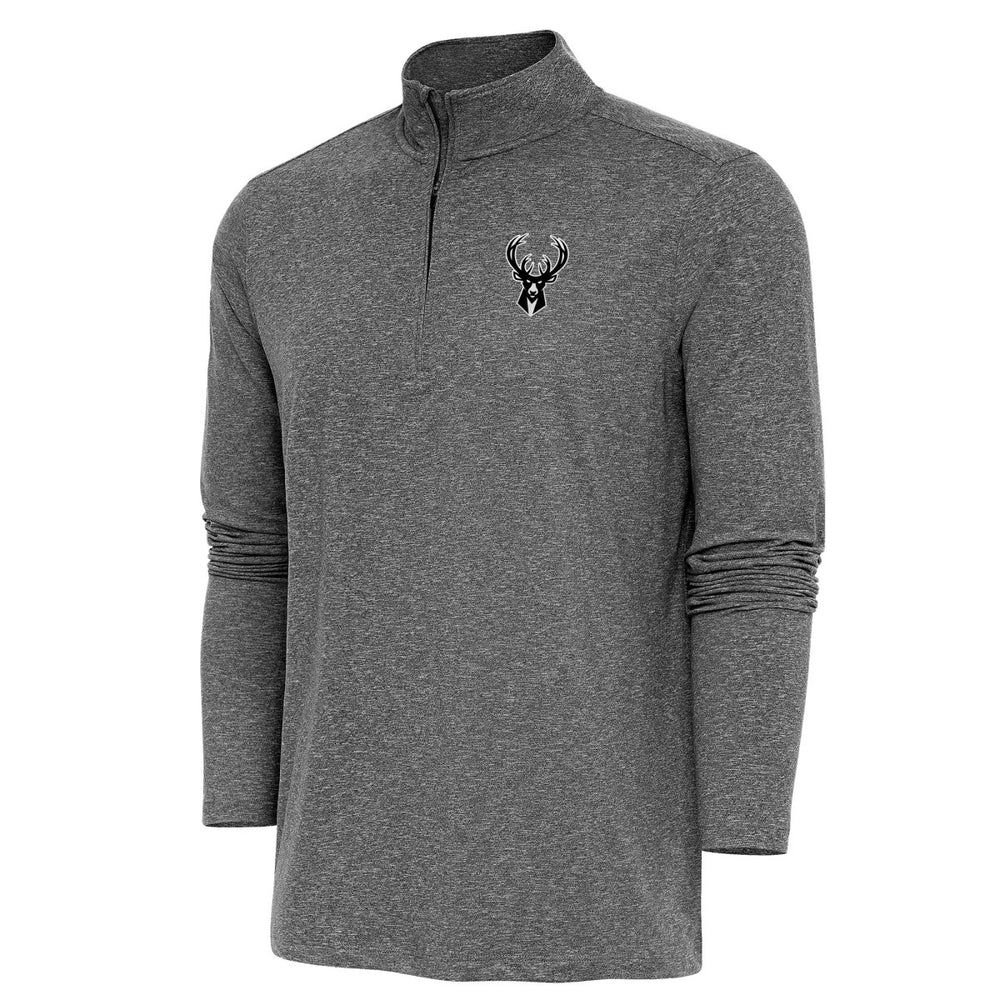 Milwaukee Bucks Antigua Hunk Quarter-Zip Top - Heather Black discount