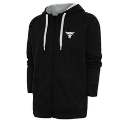 Chicago Bulls Antigua Metallic Logo Victory Raglan Full-Zip Hoodie - Black discount