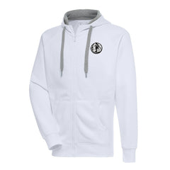 Dallas Mavericks Antigua Metallic Logo Victory Raglan Full-Zip Hoodie sale - White on sale