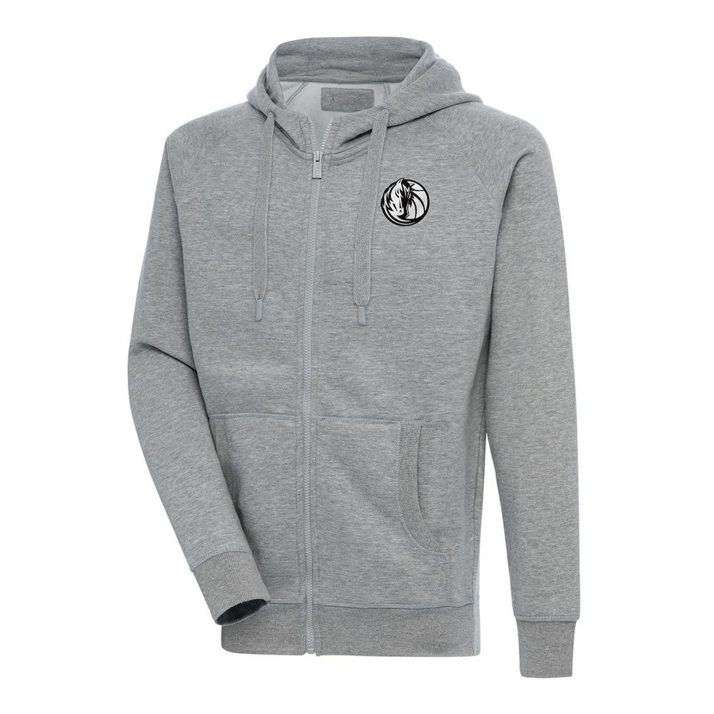 Dallas Mavericks Antigua Metallic Logo Victory Raglan Full-Zip Hoodie sale - Heather Gray on sale