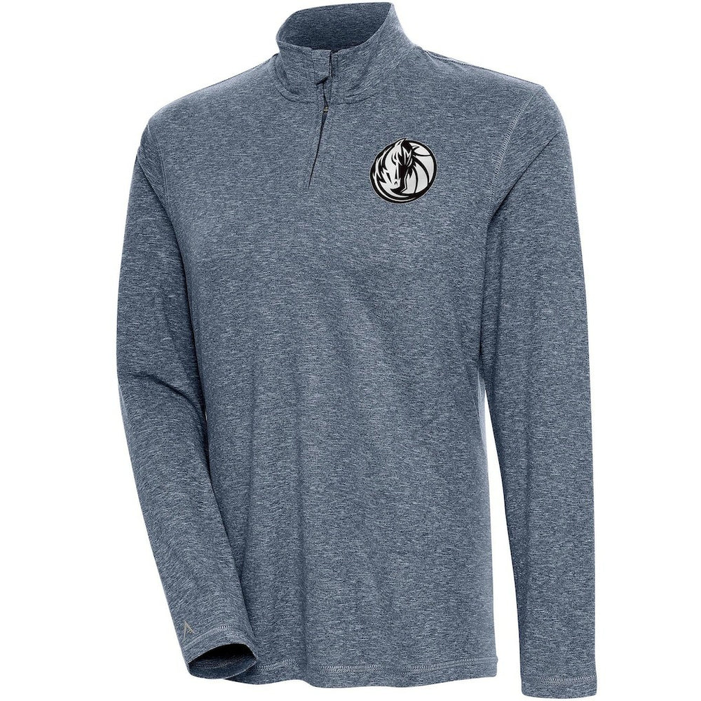 Dallas Mavericks Antigua Women's Brushed Metallic Comfort Quarter-Zip Pullover Top - Heather Navy on sale