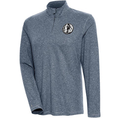 Dallas Mavericks Antigua Women's Brushed Metallic Comfort Quarter-Zip Pullover Top - Heather Navy on sale