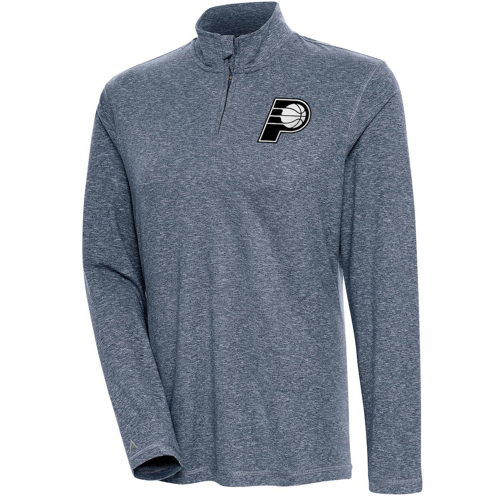 Indiana Pacers Antigua Women's Brushed Metallic Comfort Quarter-Zip Pullover Top - Heather Navy sale