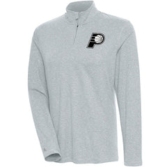 Indiana Pacers Antigua Women's Brushed Metallic Comfort Quarter-Zip Pullover Top - Heather Gray on sale