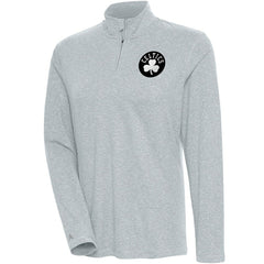 Boston Celtics Antigua Women's Brushed Metallic Comfort Quarter-Zip Pullover Top - Heather Gray discount