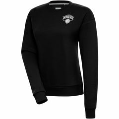 New York Knicks Antigua Women's Brushed Metallic Victory Pullover Sweatshirt - Black shop