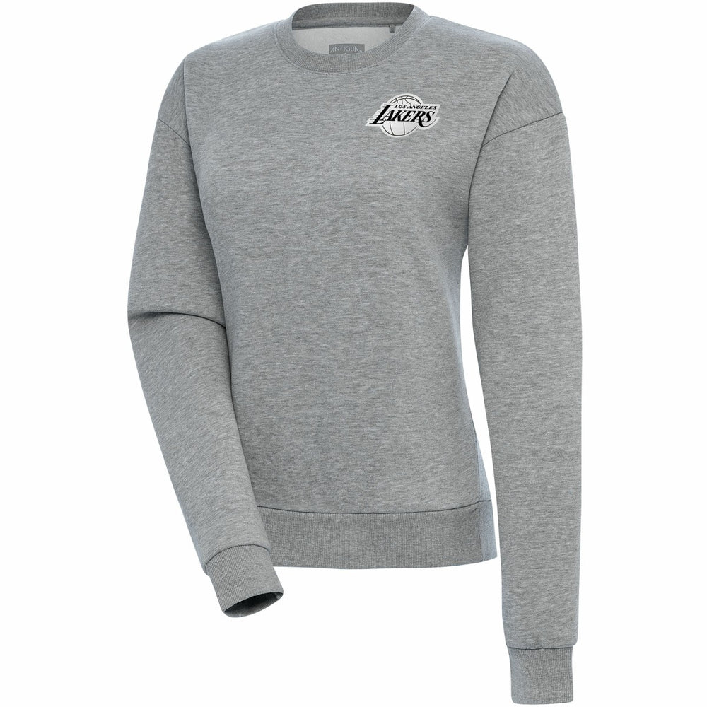 Los Angeles Lakers Antigua Women's Brushed Metallic Victory Pullover Sweatshirt - Heather Gray cheap