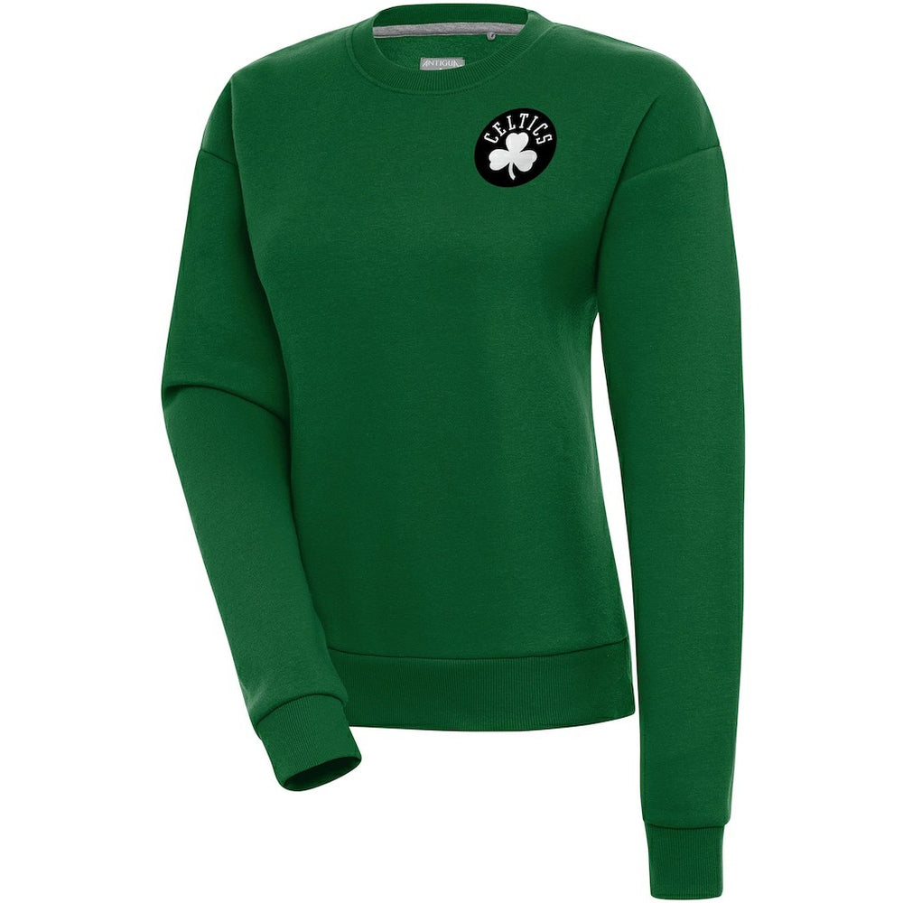 Boston Celtics Antigua Women's Brushed Metallic Victory Pullover Sweatshirt - Kelly Green online