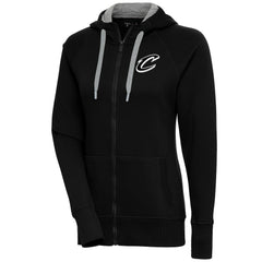 Cleveland Cavaliers Antigua Women's Brushed Metallic Victory Full-Zip Hoodie - Black cheap