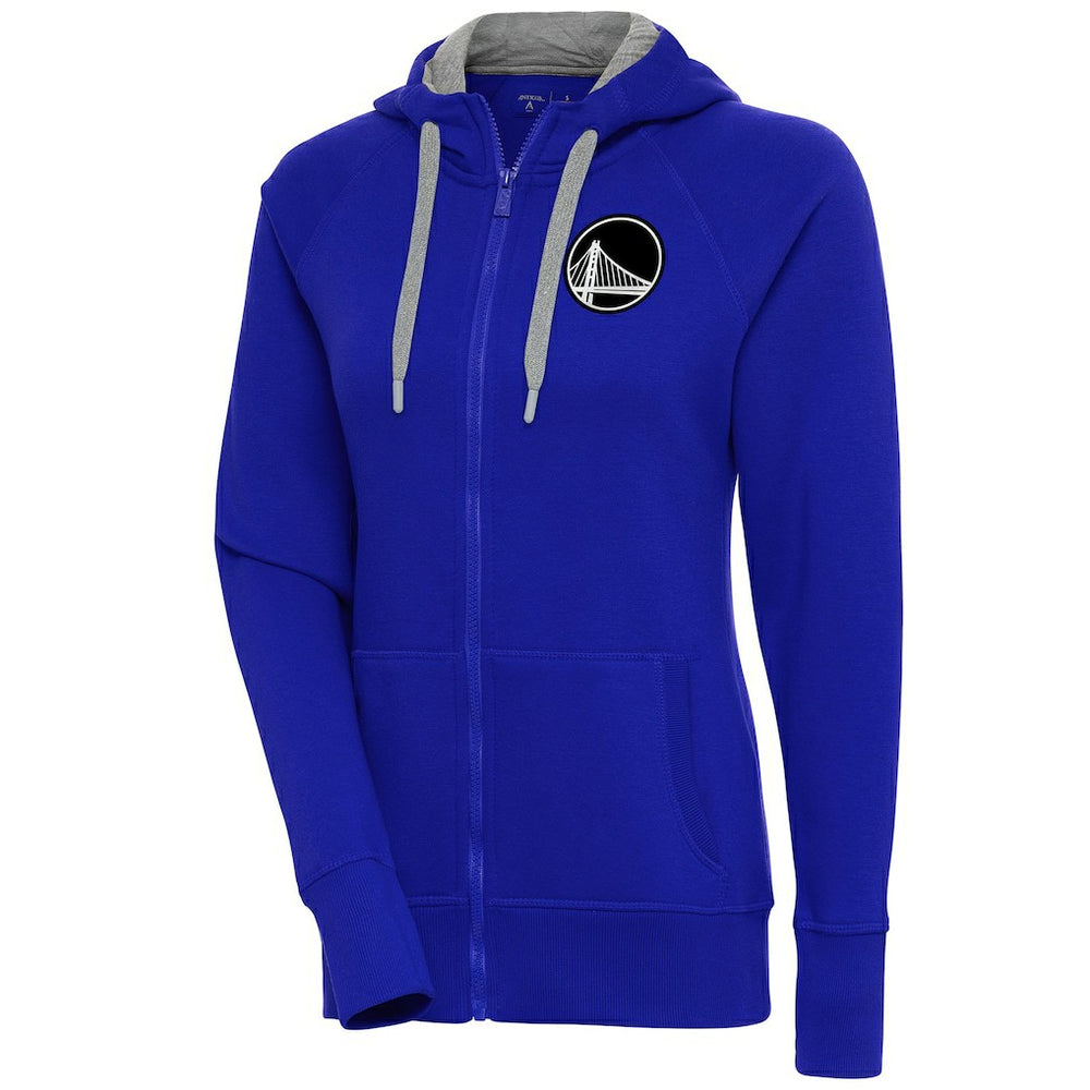 Golden State Warriors Antigua Women's Brushed Metallic Victory Full-Zip Hoodie - Royal sale
