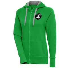 Boston Celtics Antigua Women's Brushed Metallic Victory Full-Zip Hoodie - Kelly Green shop