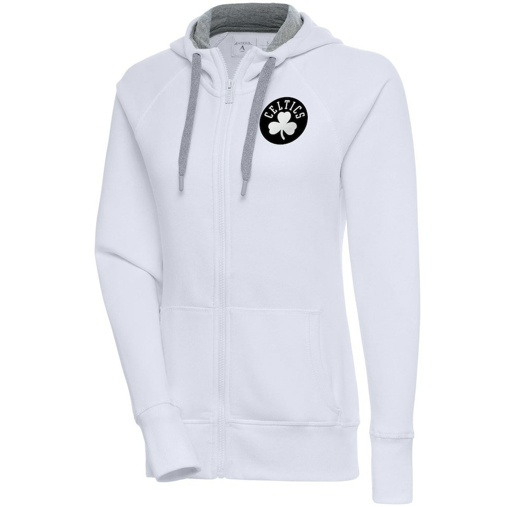 Boston Celtics Antigua Women's Brushed Metallic Victory Full-Zip Hoodie - White discount