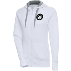 Boston Celtics Antigua Women's Brushed Metallic Victory Full-Zip Hoodie - White discount