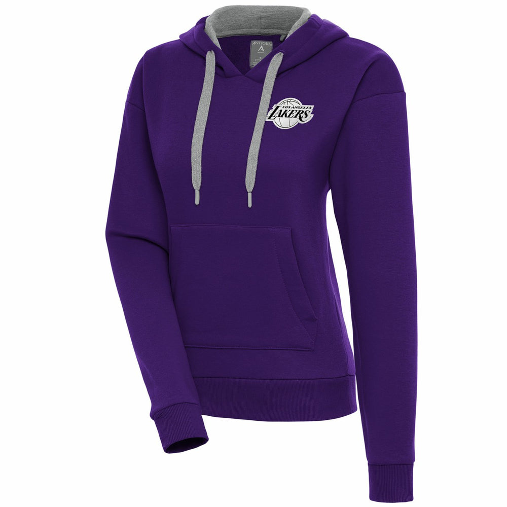 Los Angeles Lakers Antigua Women's Brushed Metallic Victory Pullover Hoodie - Purple online