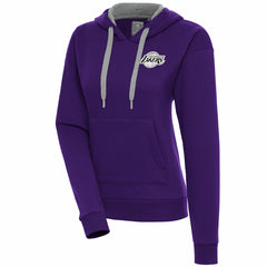 Los Angeles Lakers Antigua Women's Brushed Metallic Victory Pullover Hoodie - Purple online